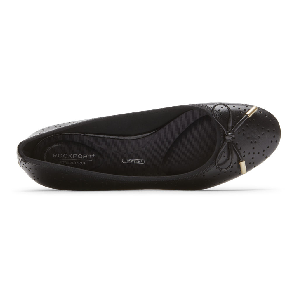 Rockport Flats Sko Dame Svart - Total Motion Shea Perforated Bow - ANPW52468